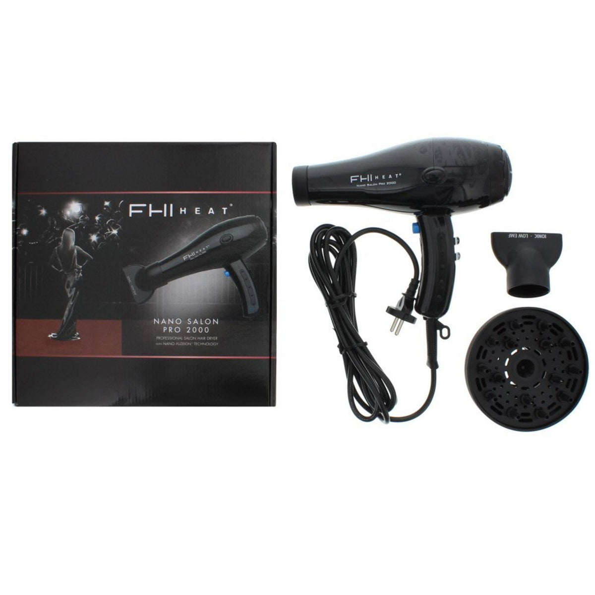 FHI Heat, Nano Salon Pro 2000, Electric Hair Dryer, Black