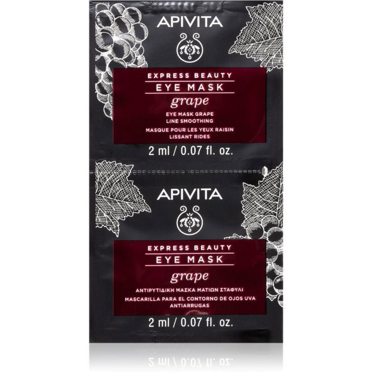 Set, Apivita, Grape, Line Smoother, Eye Cream Mask, 2 pcs, 2 ml