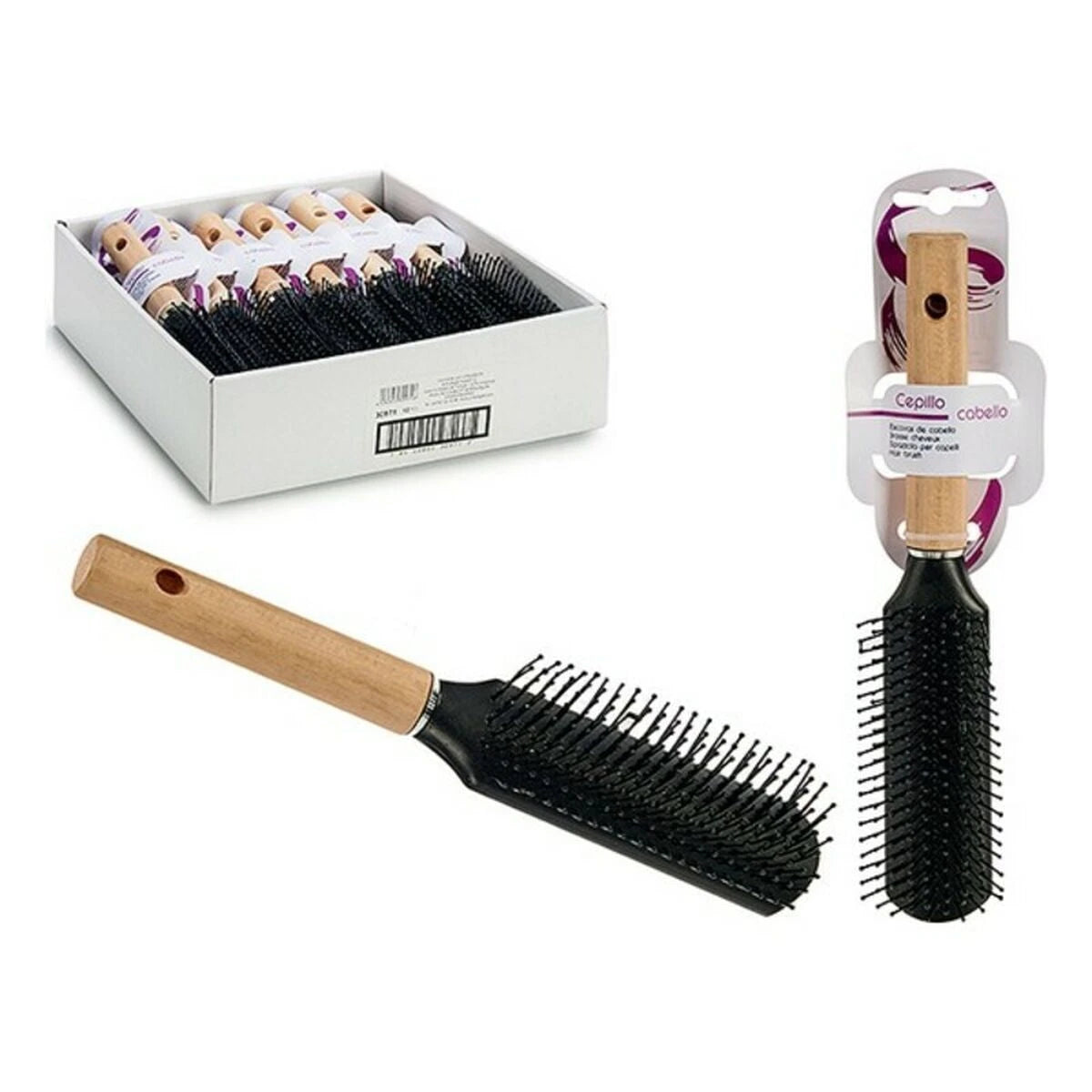 Brush Berilo Brown Black Wood Plastic product packaging