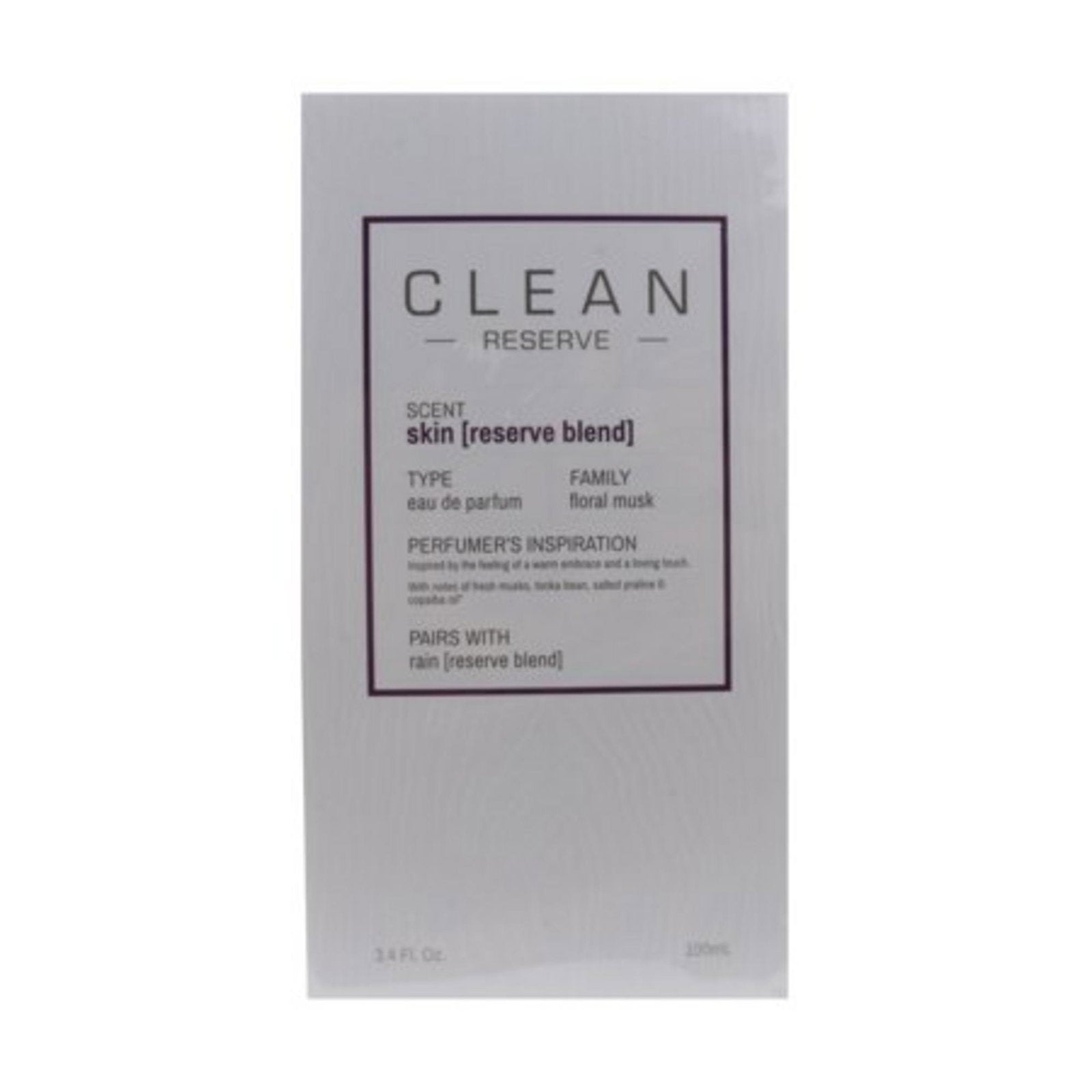 Clean, Skin [Reserve Blend], Eau De Parfum, Unisex, 100 ml