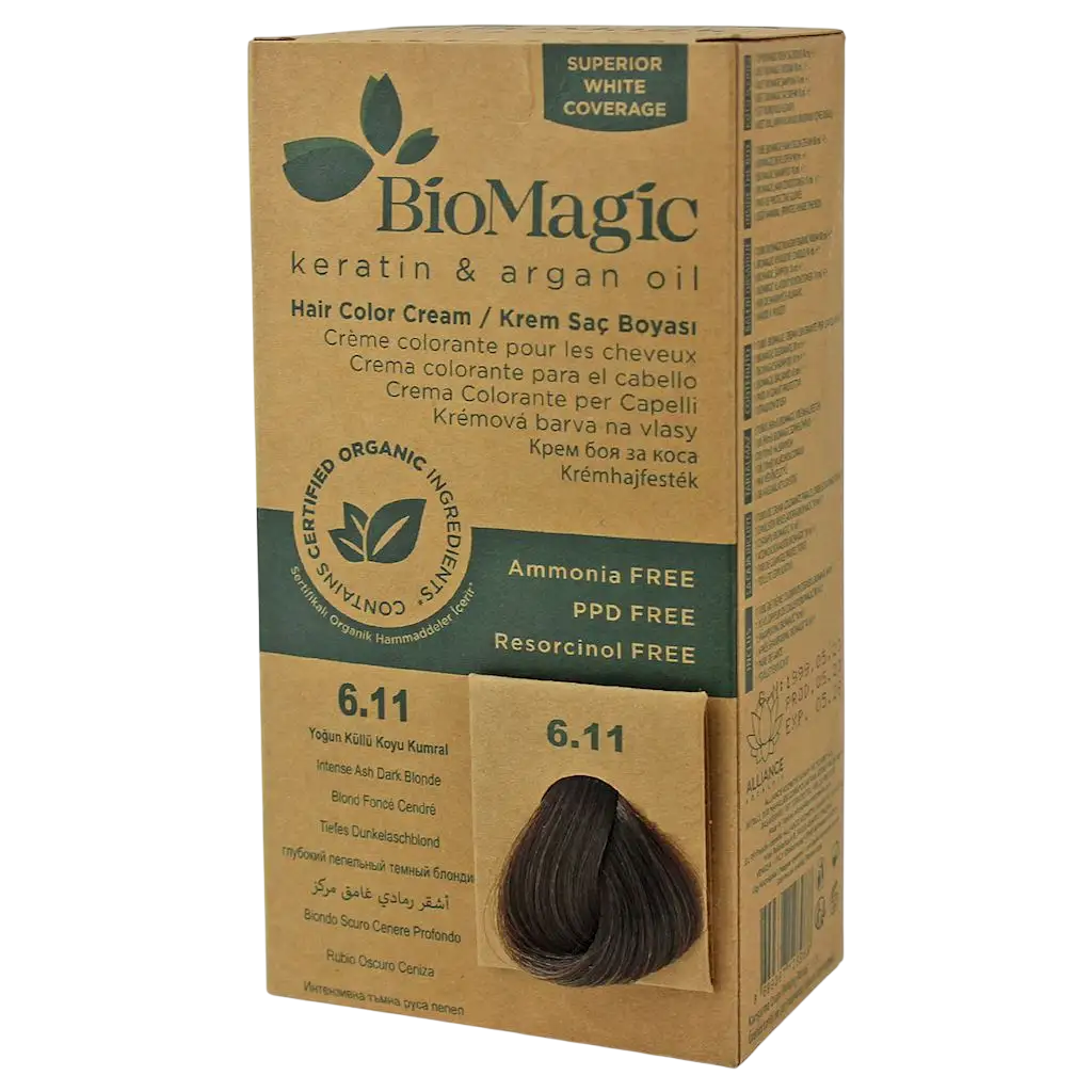 Biomagic, Biomagic, Keratin & Argan Oil, Permanent Hair Dye, 6.11 , 250 ml *Tester
