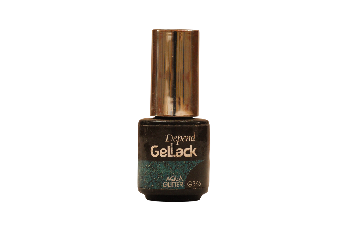 Depend Gel Lack Aqua Glitter G345 Semipermanent nagellack 5 ml Tester
