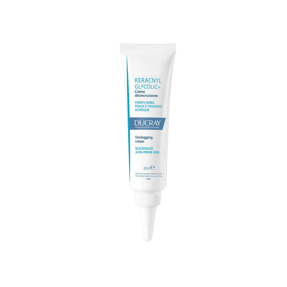 Ducray, Keracnyl, Glycolic, Anti-Blackheads, Local Treatment Cream, Oily and acne-prone skin, For Face, 30 ml