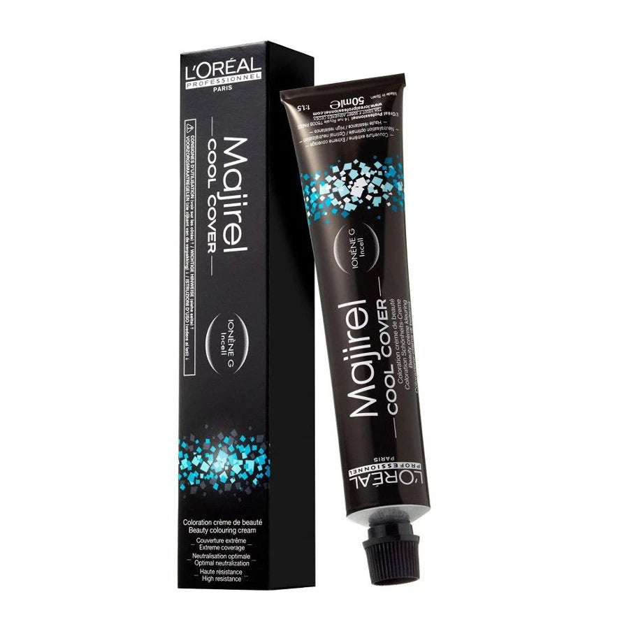 L'Oreal Professionnel, Majirel Cool-Cover, Permanent Hair Dye, 7.17 Ash Metallic Blonde, 50 ml