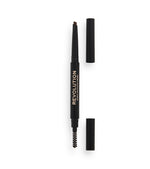 Makeup Revolution, Duo Brow Definer, Eyebrow Cream Pencil & Brush 2-In-1, Medium Brown, 0.25 g