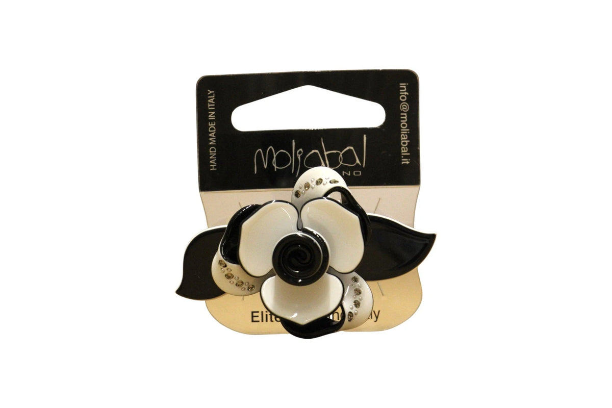 Moliabal hårklämma 340 Ebony & Ivory Flower