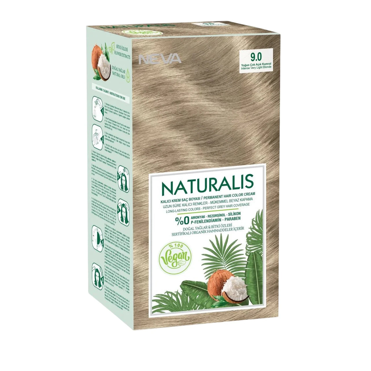 Neva, Naturalis, permanent hårfärg, 9.0 , 150 ml
