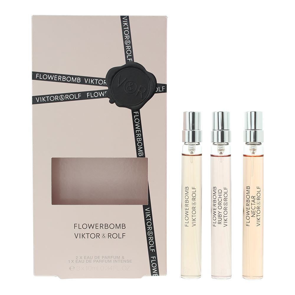 Set Viktor & Rolf: Flowerbomb Ruby Orchid, Eau De Parfum, For Women, 10 ml + Flowerbomb Nectar, Eau De Parfum, For Women, 10 ml + Flowerbomb, Eau De Parfum, For Women, 10 ml