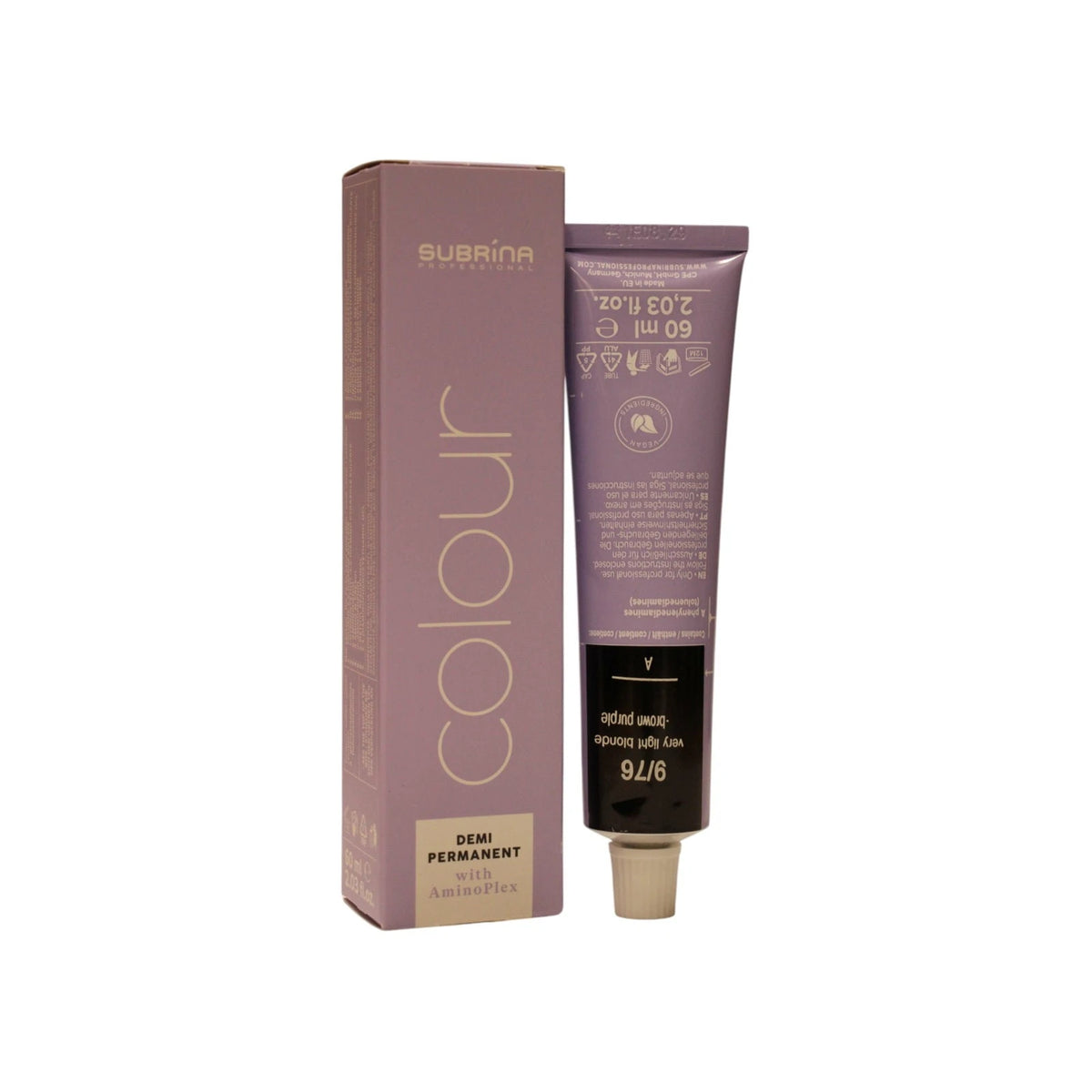 Subrina Professional demi-permanent färg 9/76 mycket ljus pärlviol blond 60 ml