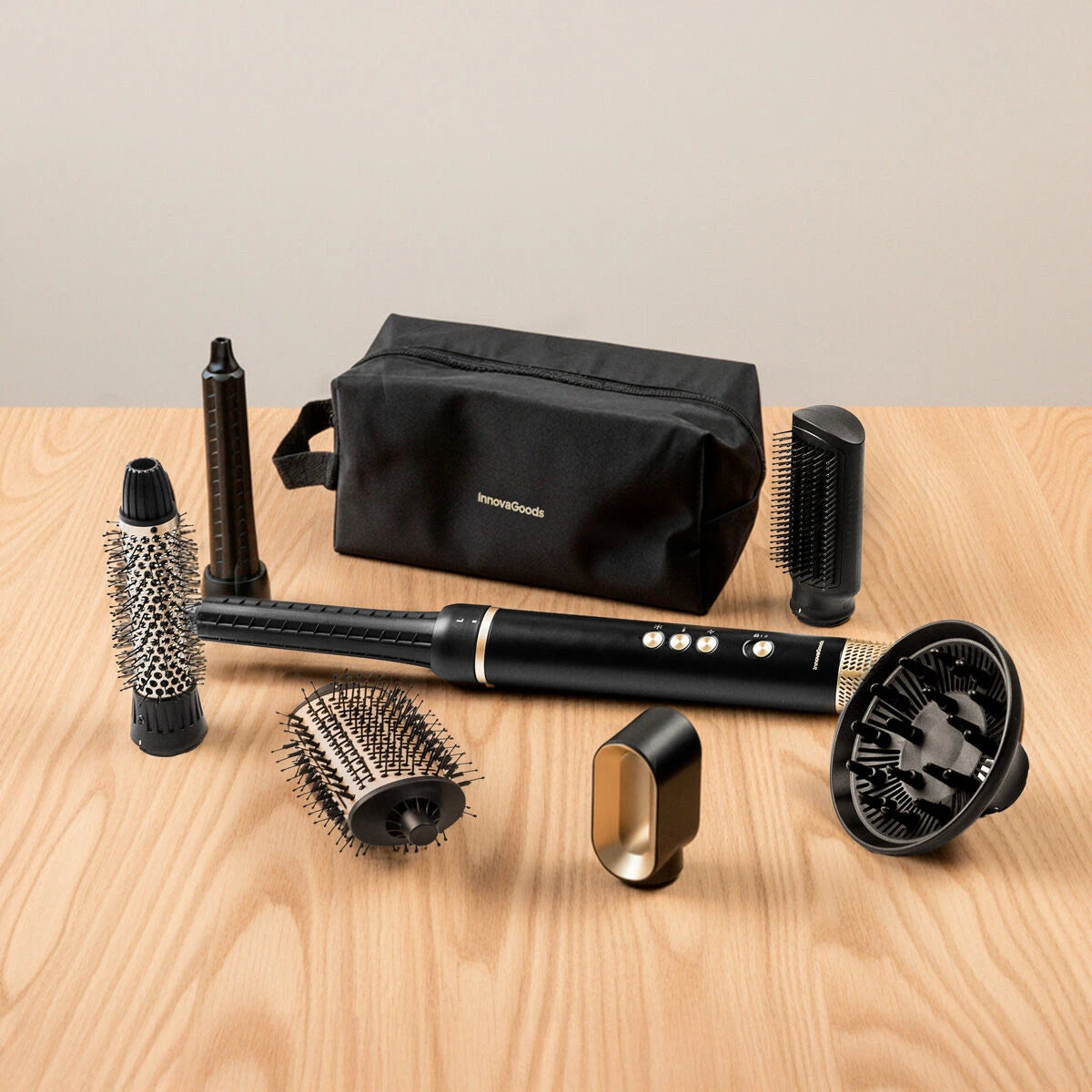 Ionic Multifunctional Air Dryer and Styler Brush with Coanda Technology and 7 Accessories Wavify InnovaGoods product