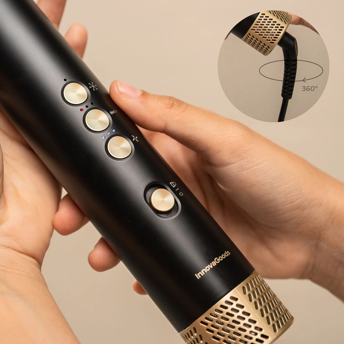 Ionic Multifunctional Air Dryer and Styler Brush with Coanda Technology and 7 Accessories Wavify InnovaGoods product